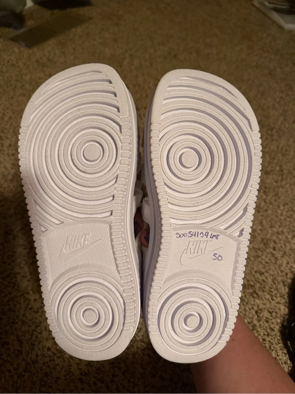 NIKE Icon Sandal Size 10 Womens White Pure Platinum Platform Shoes